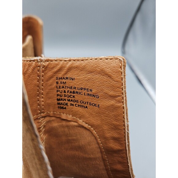 Steve Madden Sharini Tan Suede Leather Slit Ankle Booties Shoes Womens 9.5 M - Picture 5 of 10